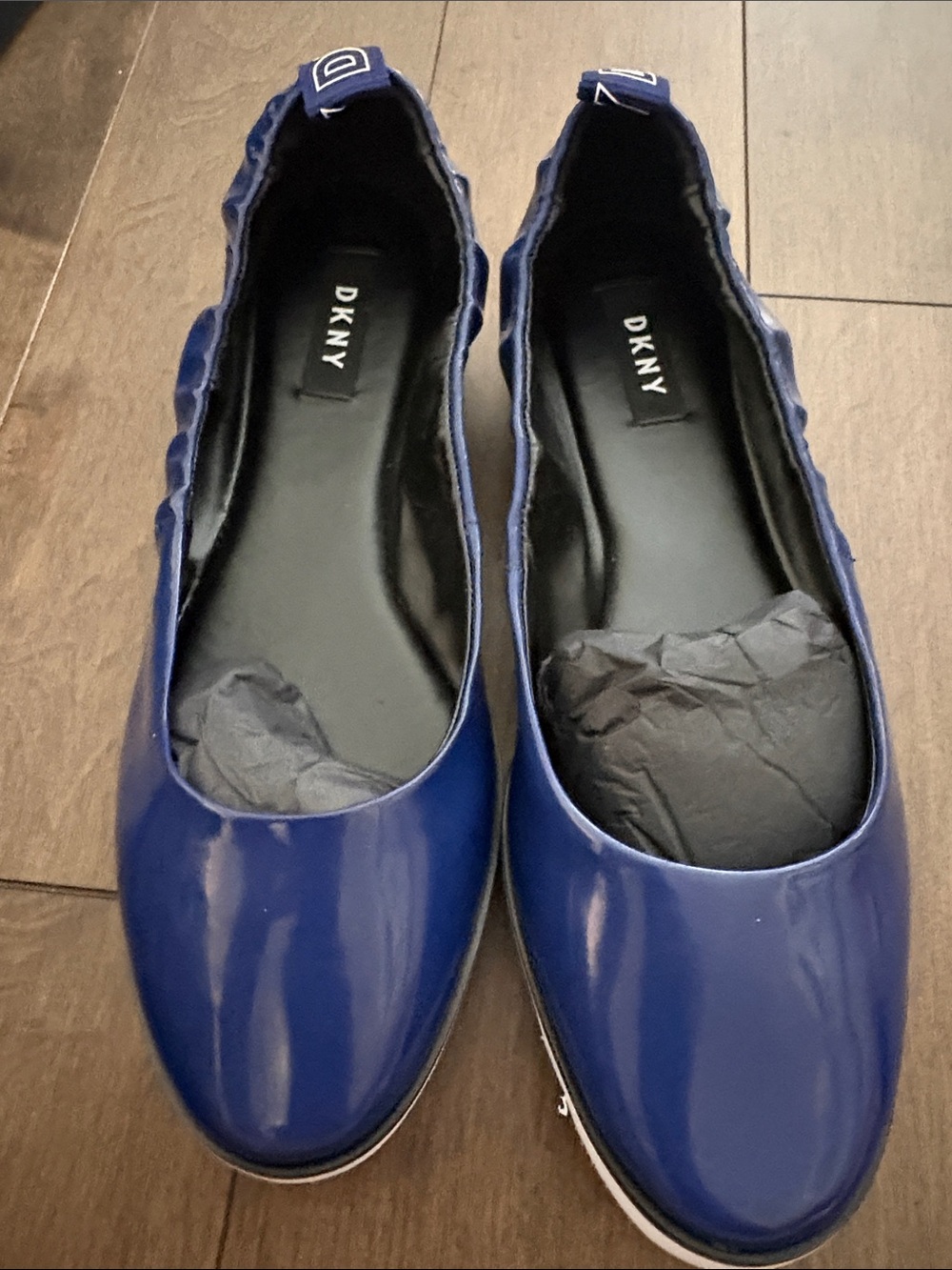 DKNY Women’s Navy Patent Slip-On Ballet Flats